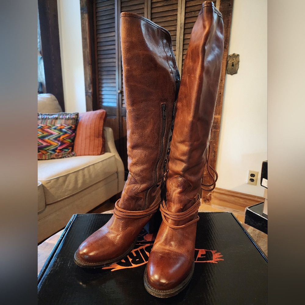 Freebird Coal Heeled Boots, Cognac